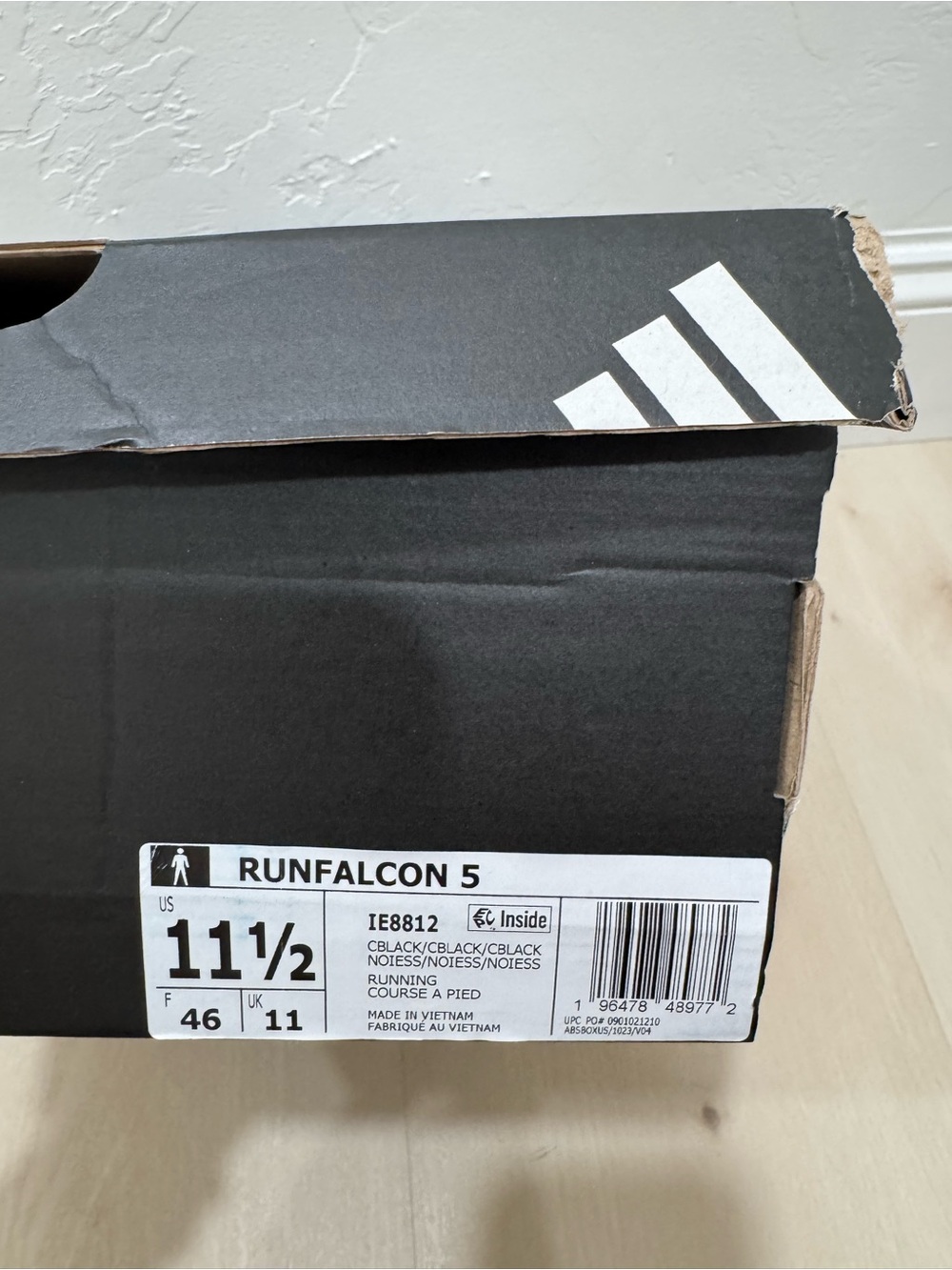 NWT Adidas Runfalcon 5 Running Shoes Black Men's 11.5 IE8812 - Picture 10 of 11